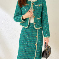 POLLY TWEED SEQUINS BLAZER & SKIRT