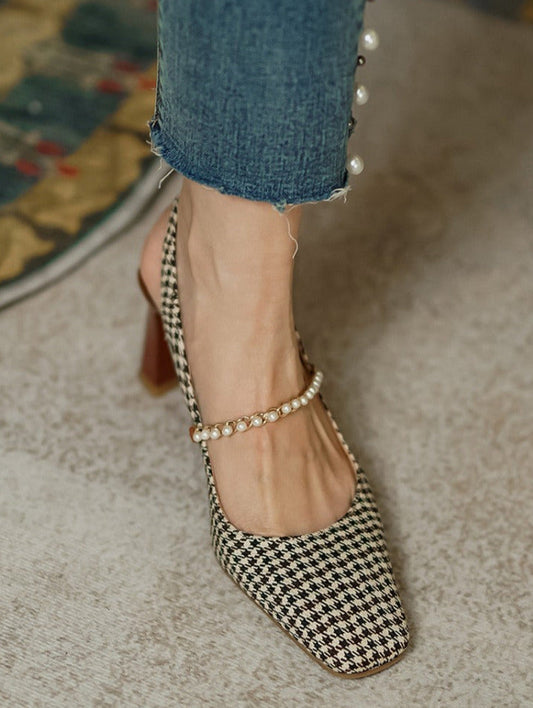 GRETA PEARL VINTAGE HEELS