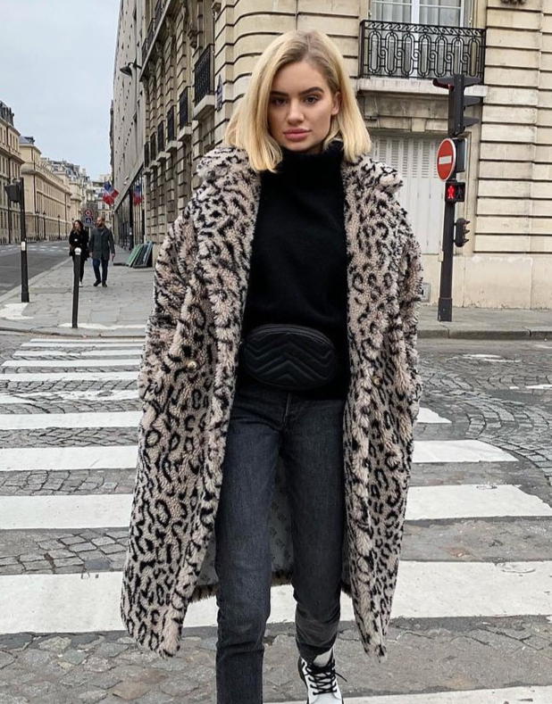 Leopard Eco Fur Bear Overcoat