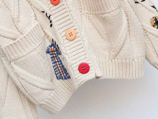 Luisa Warm Knitted Sweater&Embroidery