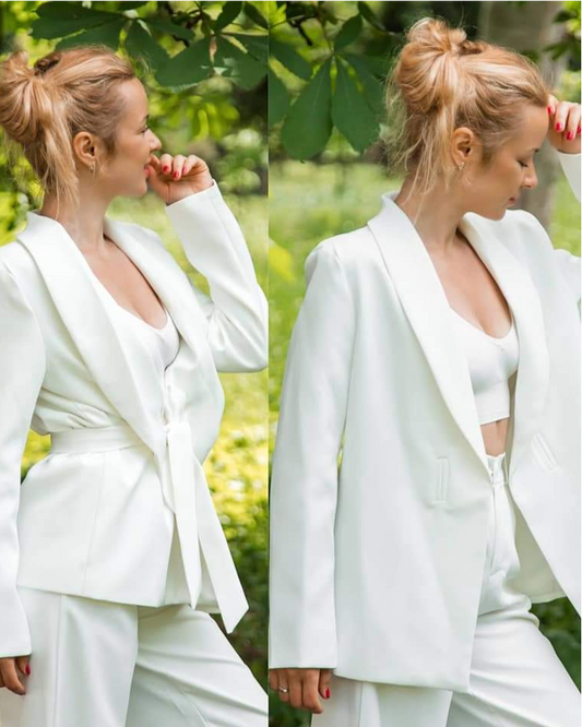 Rebecca Blazer&Straight Pants Set