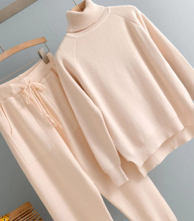 Jerry Knitted  Sweater&Pants 2 Pieces Set