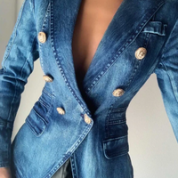 MARGOT DENIM DOUBLE-BREASTED BLAZER