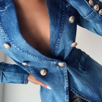 MARGOT DENIM DOUBLE-BREASTED BLAZER