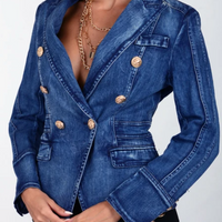 MARGOT DENIM DOUBLE-BREASTED BLAZER