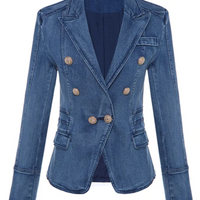 MARGOT DENIM DOUBLE-BREASTED BLAZER