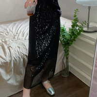 SEQUINED MIDI SKIRT