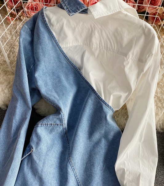 Hannah irregular denim shirt