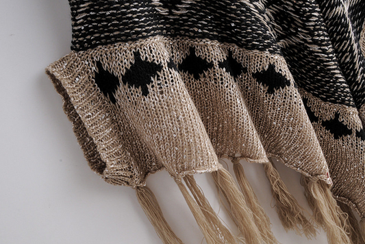 Vilena Warm Plaid Capes&Poncho