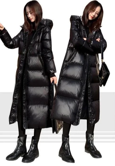 Grace Black Glossy Warm Coat