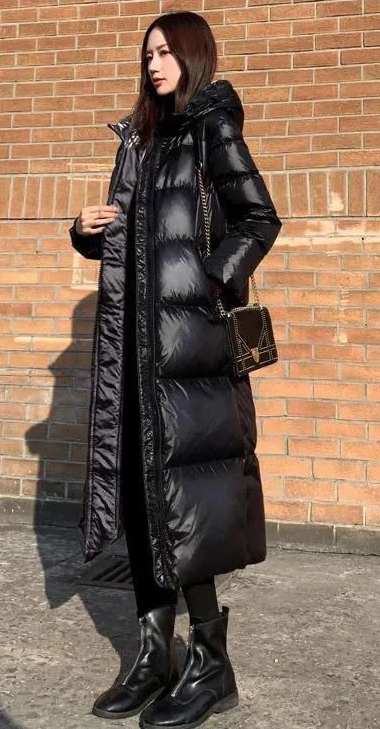 Grace Black Glossy Warm Coat