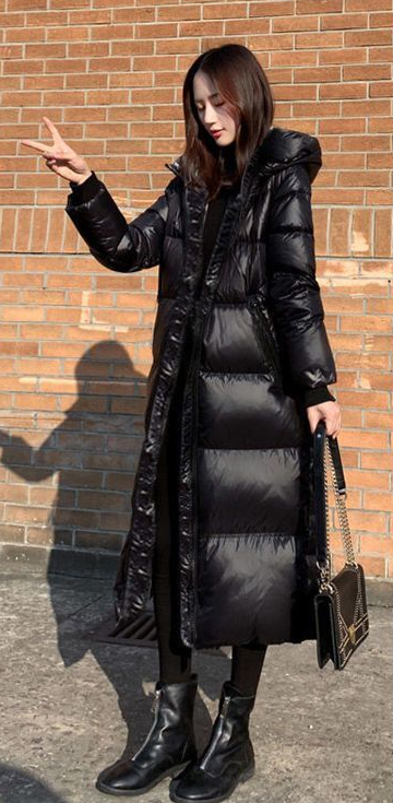 Grace Black Glossy Warm Coat