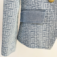 Geometric Denim Blazer