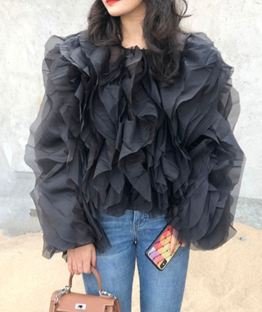 Elegant Ruffles Chiffon Blouses