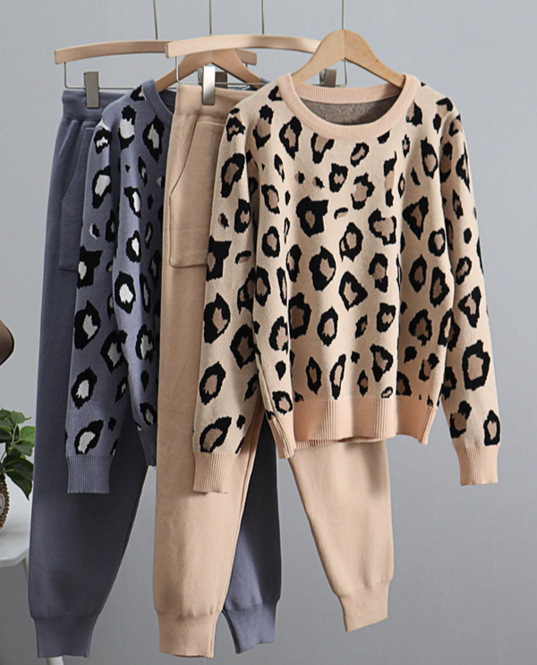 Zena Leopard Knitted Sets&Suit