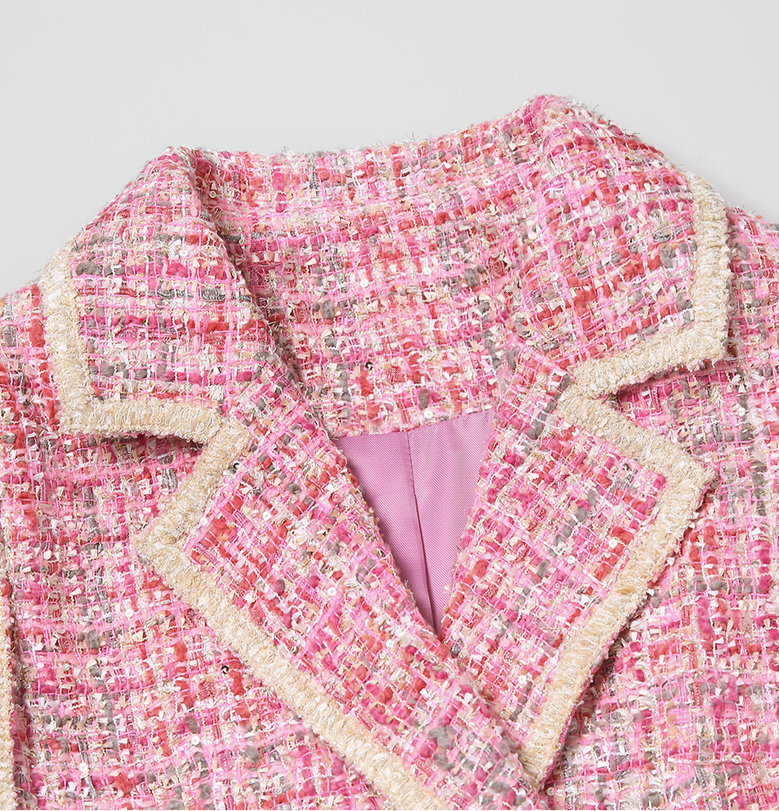 Eva Pink Cape Tweed Coat