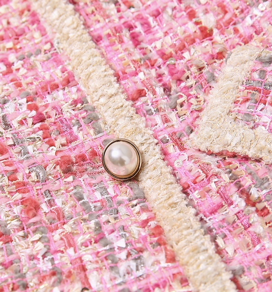 Eva Pink Cape Tweed Coat