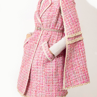 Eva Pink Cape Tweed Coat