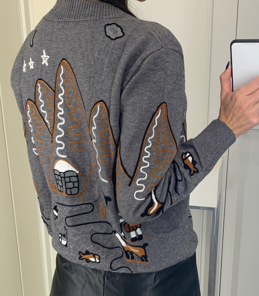 Embroidery knitted Cardigan