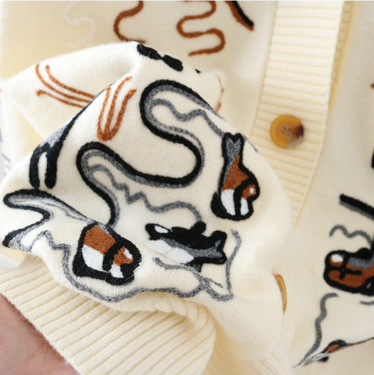 Embroidery knitted Cardigan