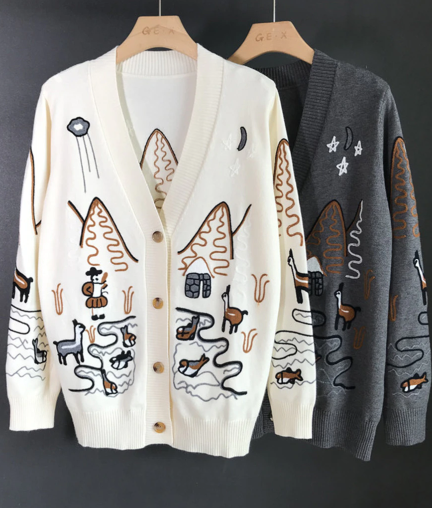 Embroidery knitted Cardigan