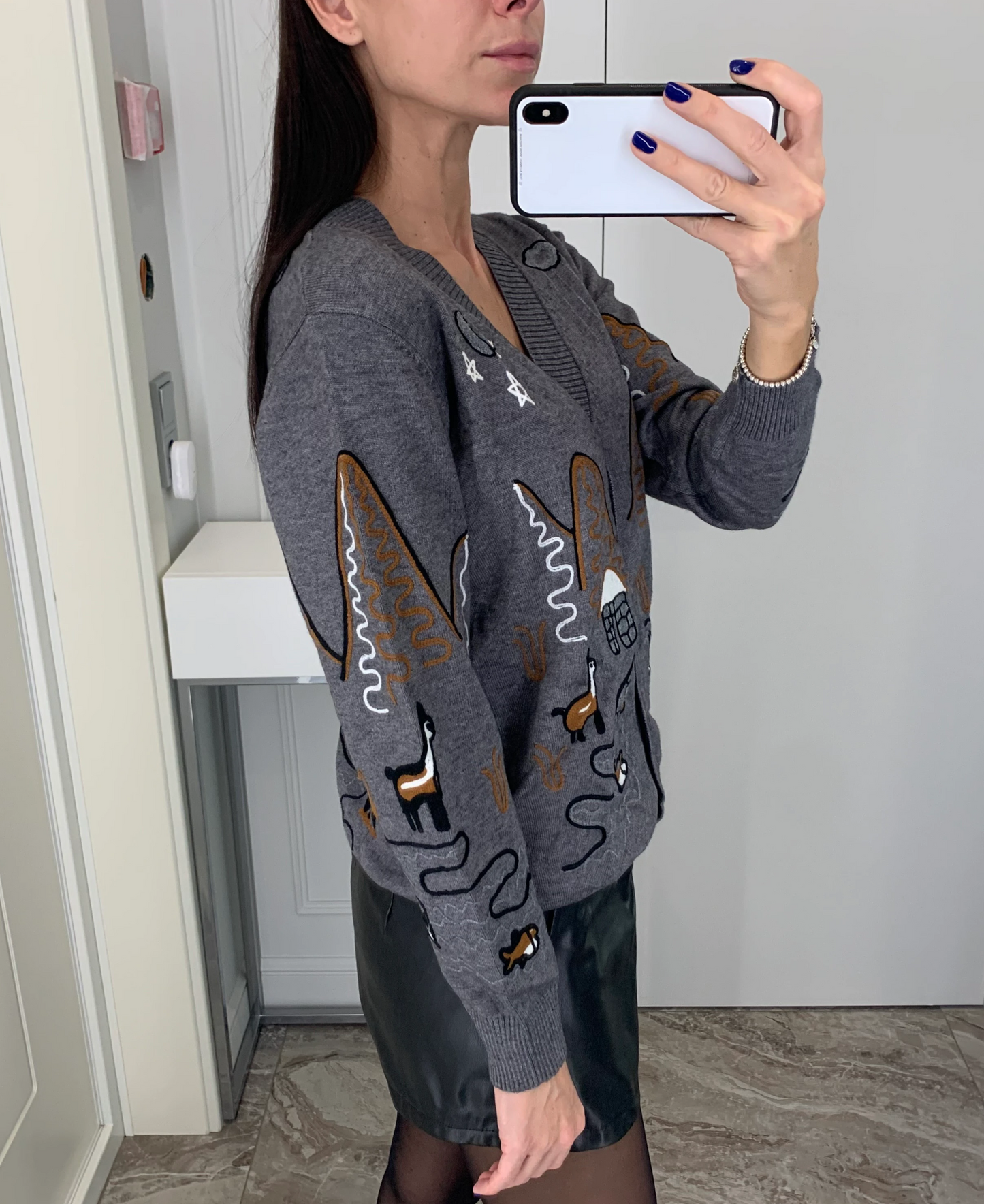 Embroidery knitted Cardigan