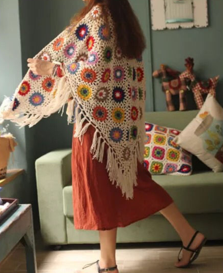 Handmade Retro Knit Shawl