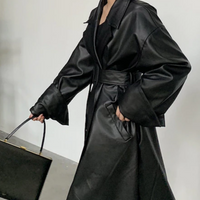 Caroline Leather Trench Coat&Loose fit