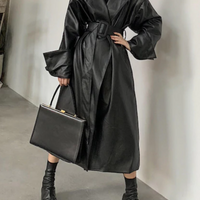 Caroline Leather Trench Coat&Loose fit