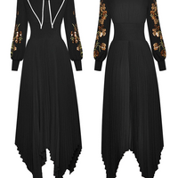 Katrine Asymmetrical Pleated Dress
