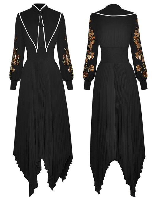Katrine Asymmetrical Pleated Dress