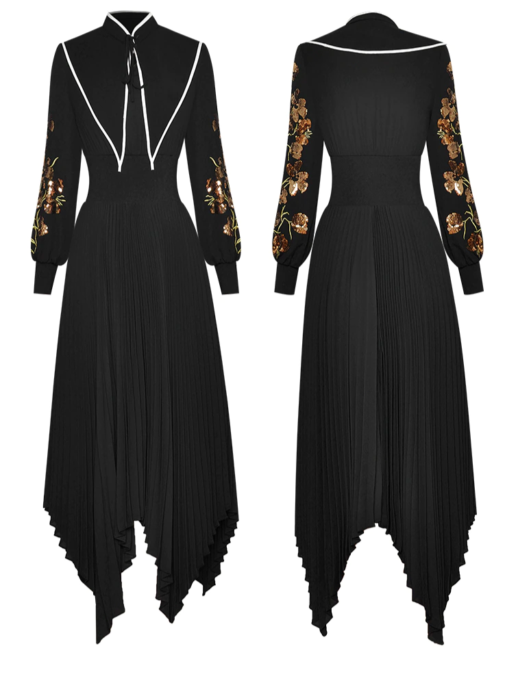 Katrine Asymmetrical Pleated Dress