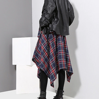 Mia Plaid  Loose Big Hem Skirt