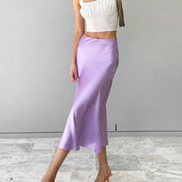 SATIN MIDI SKIRT