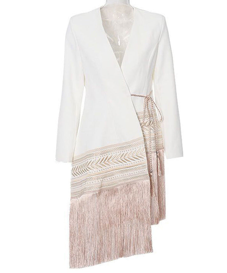 Vivian Asymmetric Embroidered Jacket