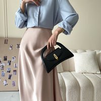 SATIN MIDI SKIRT