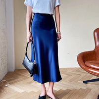 SATIN MIDI SKIRT
