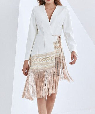 Vivian Asymmetric Embroidered Jacket