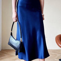 SATIN MIDI SKIRT