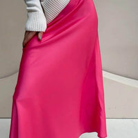 SATIN MIDI SKIRT