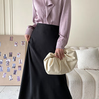 SATIN MIDI SKIRT
