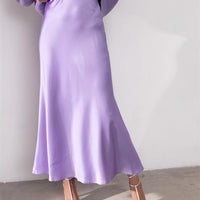 SATIN MIDI SKIRT