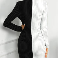 Contrast Color Striped  Dress