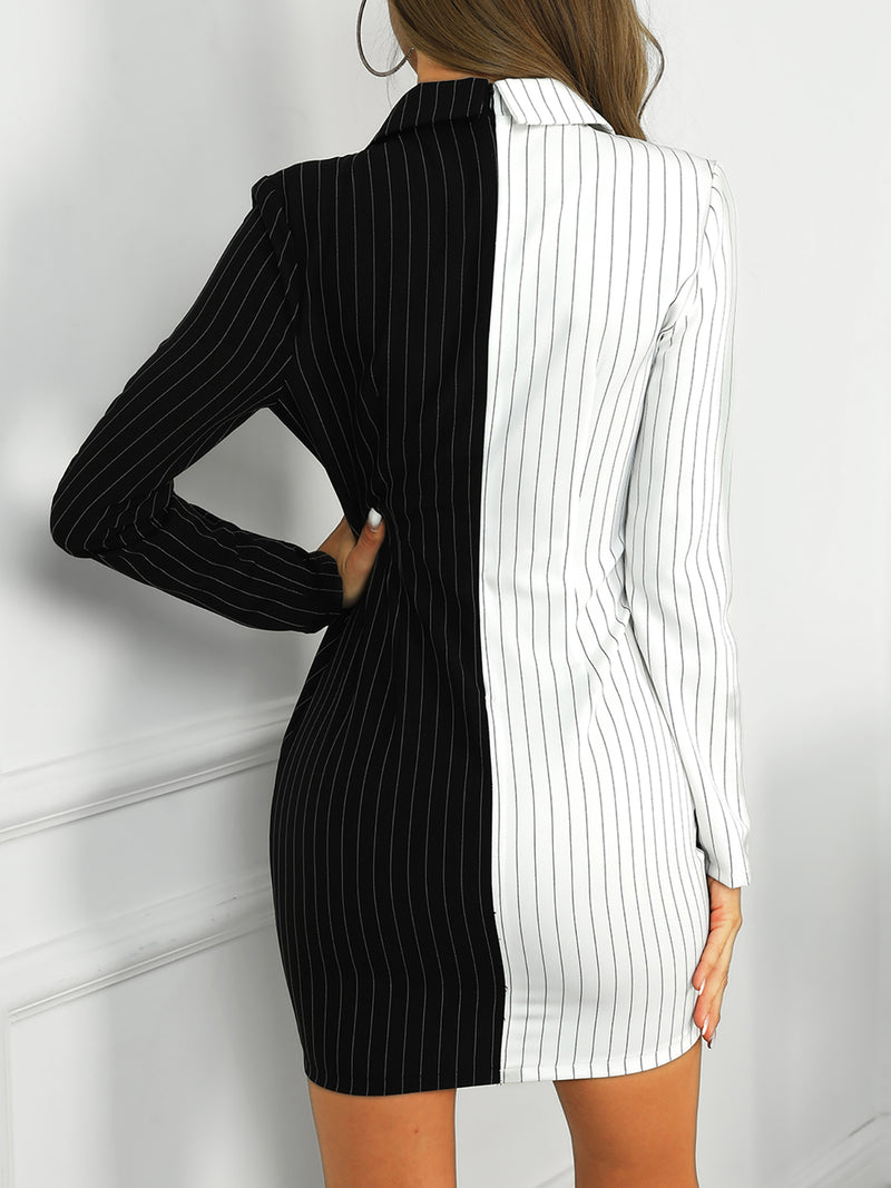 Contrast Color Striped  Dress