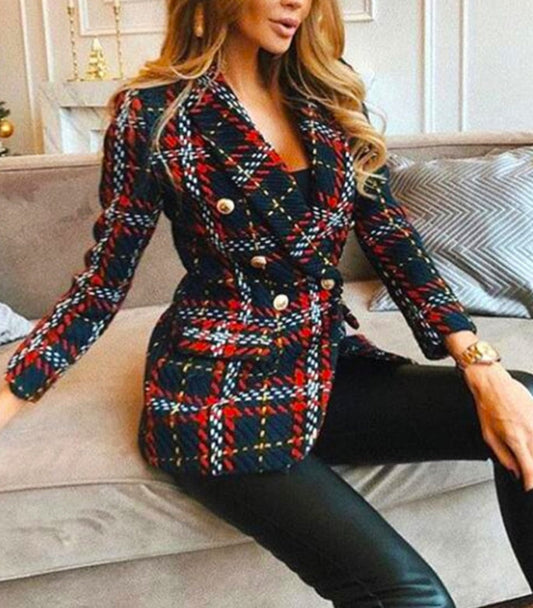 Red Stile Plaid Blazer