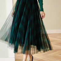 Linda Pleated Checked Skirt