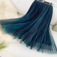 Linda Pleated Checked Skirt