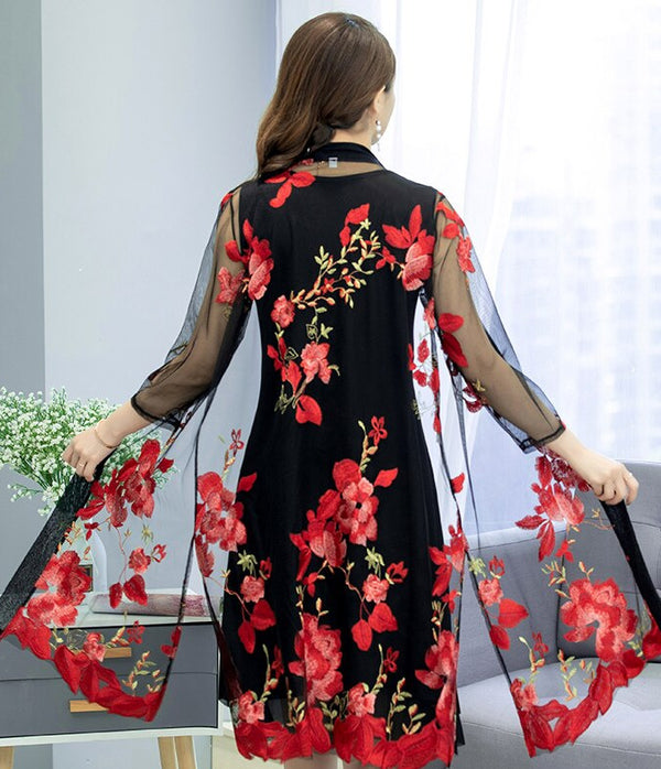 Aysha Long Lace Cargidan&Kimono