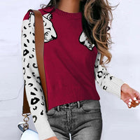 Leopard Pattern Knitted Sweater