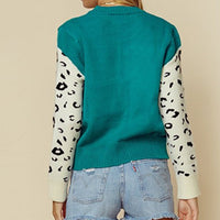 Leopard Pattern Knitted Sweater